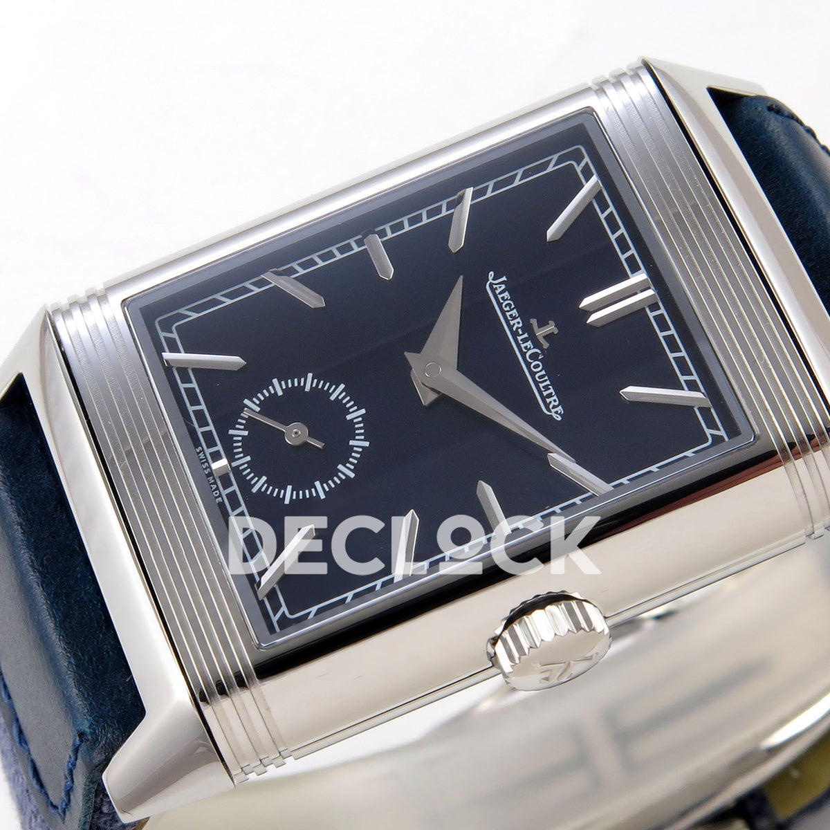 Jaeger-LeCoultre Reverso JJF deep navy blue replica - horizontal dial view