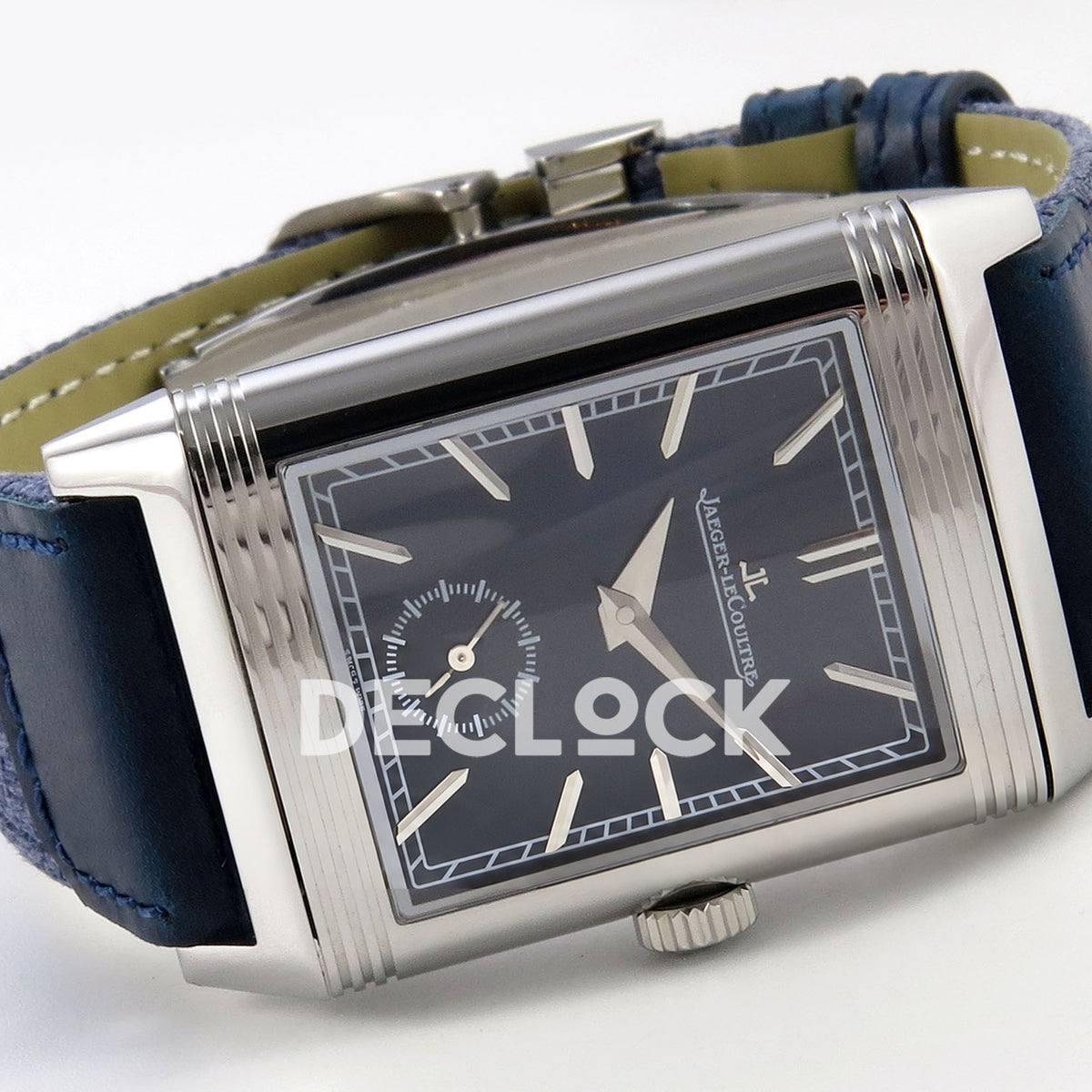 Jaeger-LeCoultre Reverso JJF deep navy blue replica - angled horizontal view