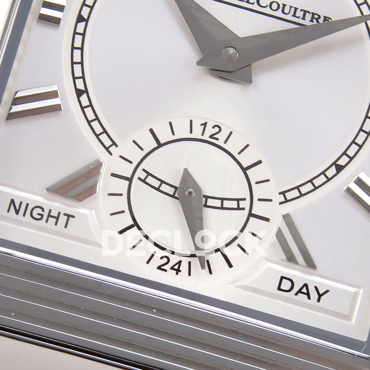 Jaeger-LeCoultre Reverso JJF deep navy blue replica - reverse day night detail view