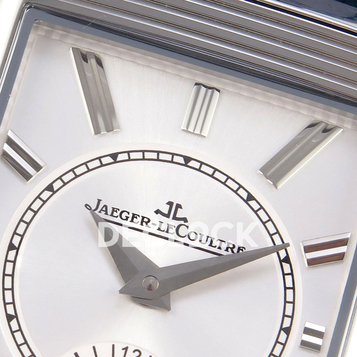 Jaeger-LeCoultre Reverso JJF deep navy blue replica - reverse dial detail view