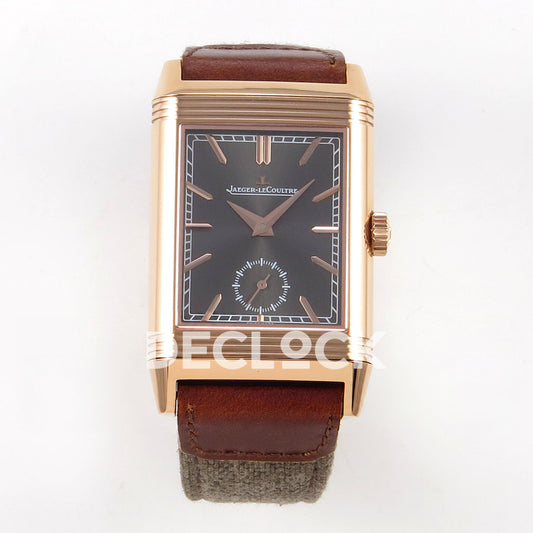 Jaeger-LeCoultre Reverso Tribute JJF gray rose-gold replica - front view
