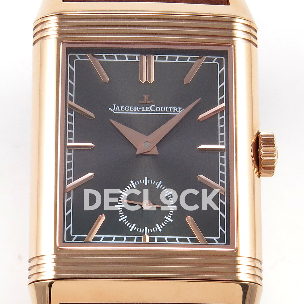 Jaeger-LeCoultre Reverso Tribute JJF gray rose-gold replica - dial detail view