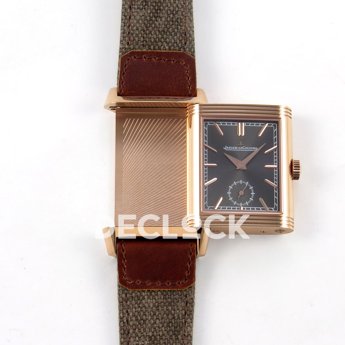 Jaeger-LeCoultre Reverso Tribute JJF gray rose-gold replica - reversible case view