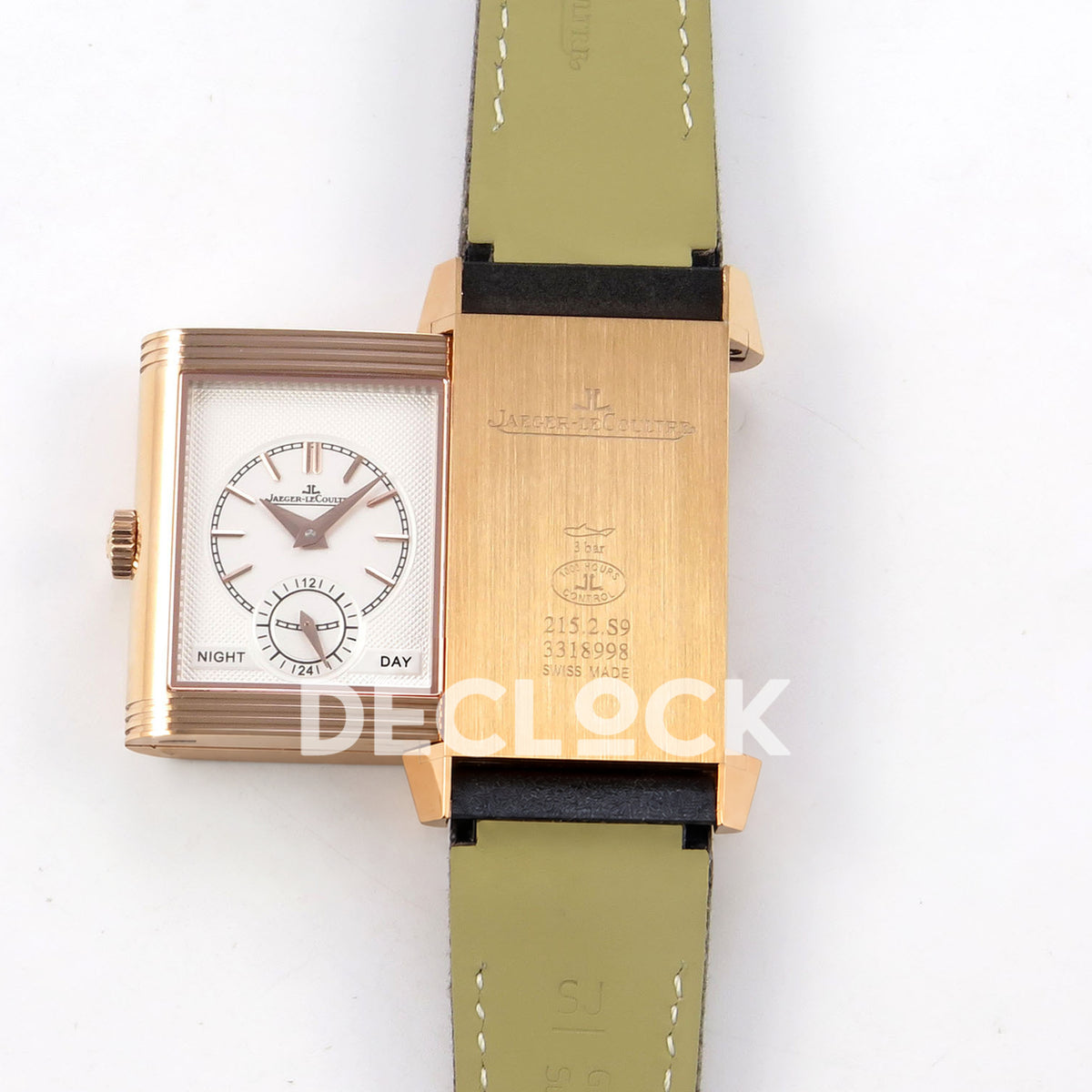 Jaeger-LeCoultre Reverso Tribute JJF gray rose-gold replica - reverse open view