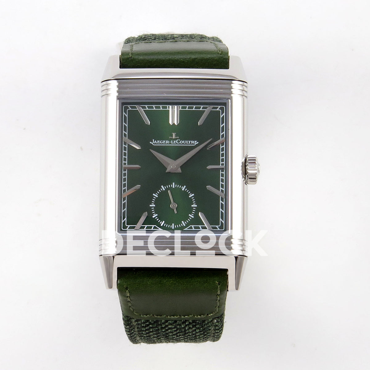 Jaeger-LeCoultre Reverso Tribute JJF green steel replica - front view