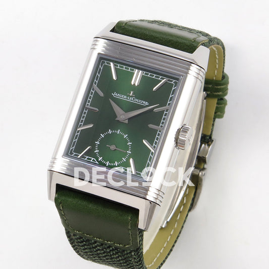 Jaeger-LeCoultre Reverso Tribute JJF green steel replica - angled front view