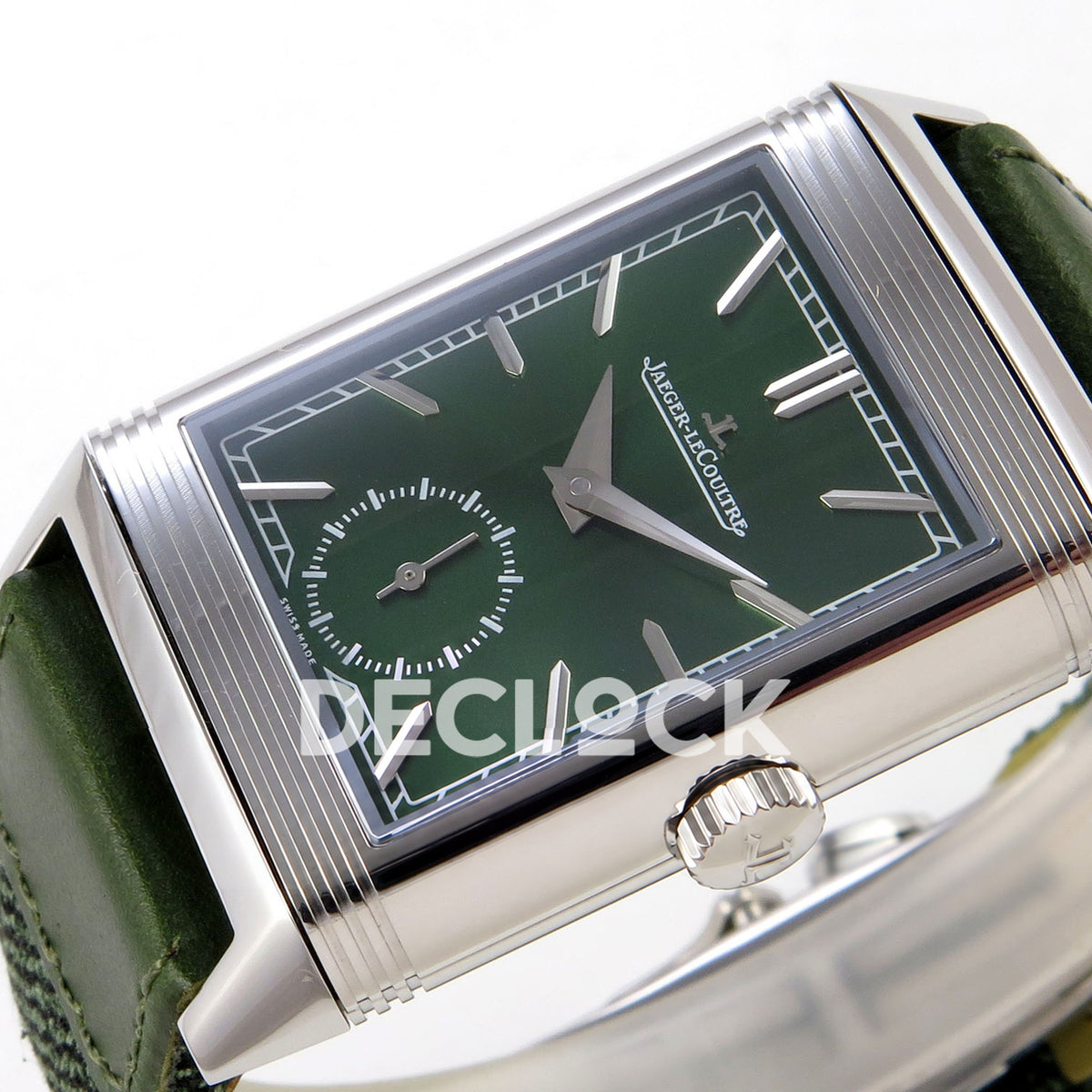 Jaeger-LeCoultre Reverso Tribute JJF green steel replica - horizontal dial view