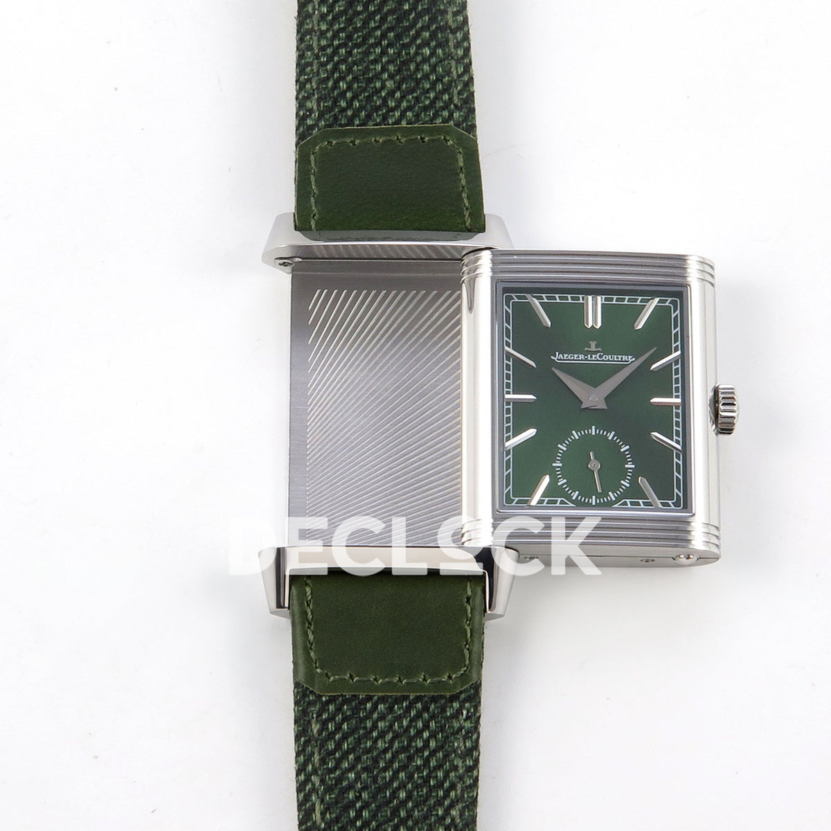 Jaeger-LeCoultre Reverso Tribute JJF green steel replica - reversible case view