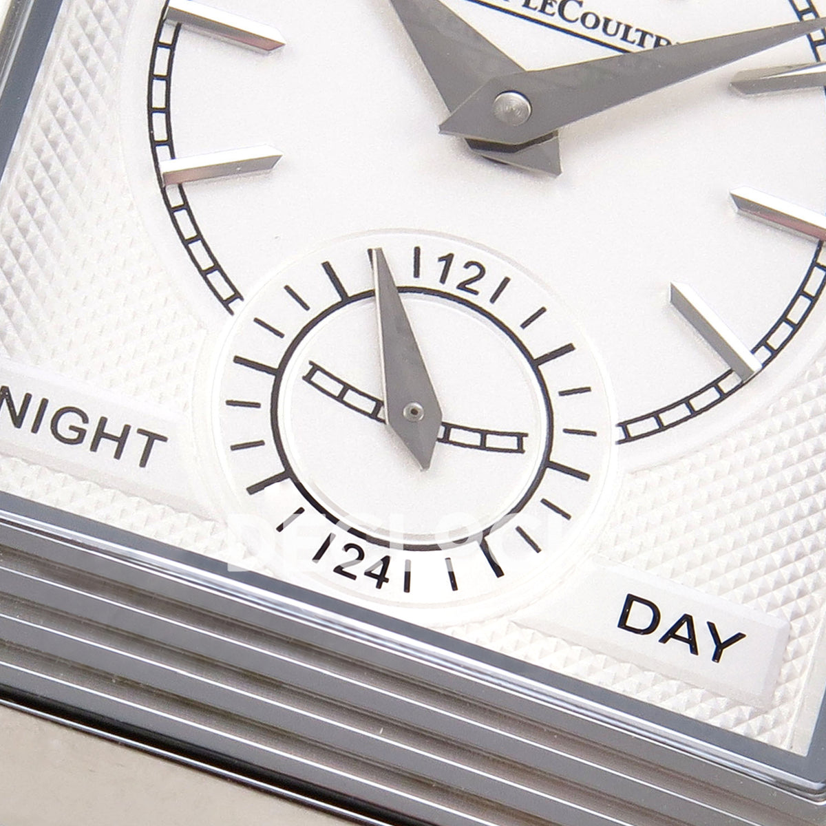 Jaeger-LeCoultre Reverso Tribute JJF green steel replica - reverse day night detail view