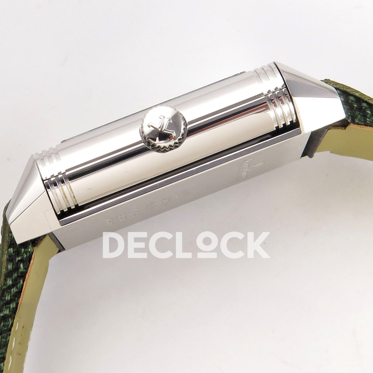 Jaeger-LeCoultre Reverso Tribute JJF green steel replica - crown profile view