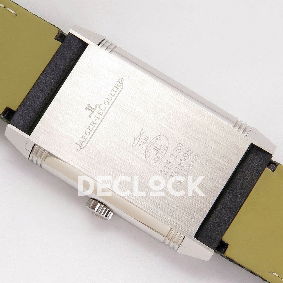 Jaeger-LeCoultre Reverso Tribute JJF green steel replica - caseback engraving view