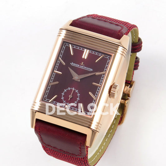 Jaeger-LeCoultre Reverso Tribute JJF red rose-gold replica - angled front view