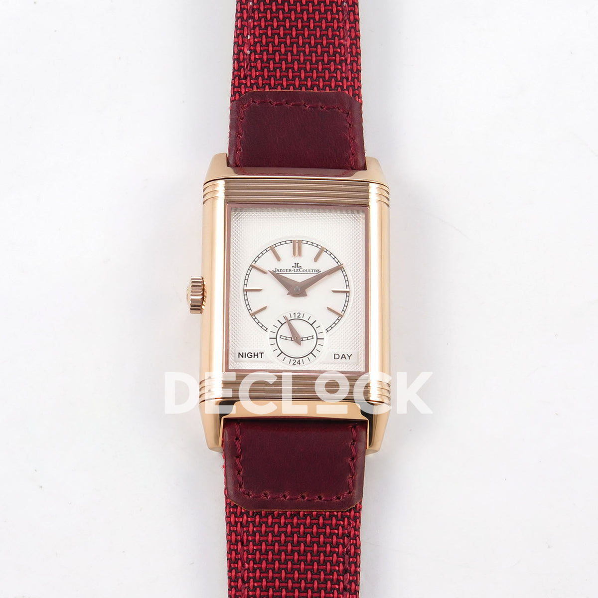 Jaeger-LeCoultre Reverso Tribute JJF red rose-gold replica - reverse front view