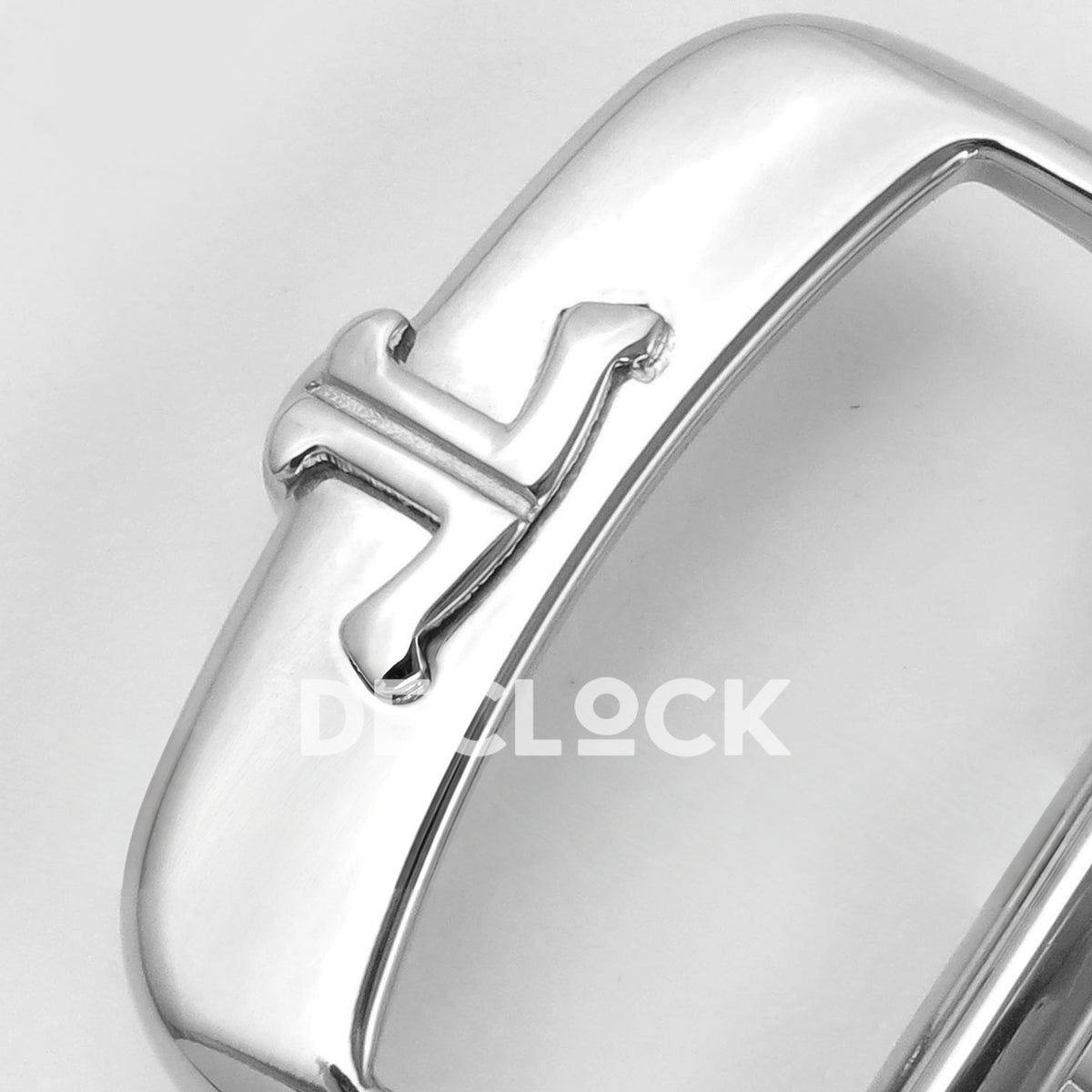 Jaeger-LeCoultre Reverso JJF silver-white dial blue hands replica - clasp logo view