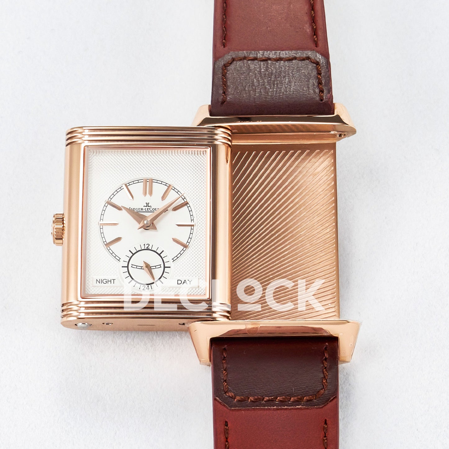 Jaeger-LeCoultre Reverso Tribute Duoface RG Black Red Strap MGF A854A