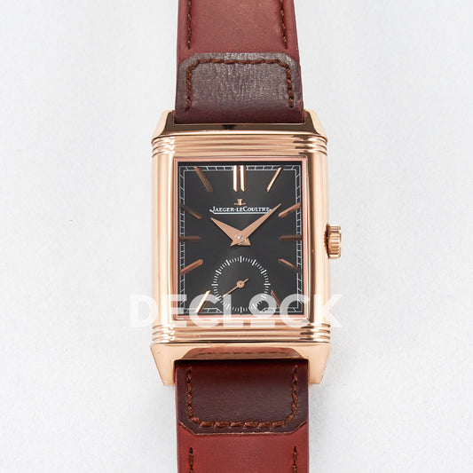 Jaeger-LeCoultre Reverso Tribute Duoface RG Black Red Strap MGF A854A