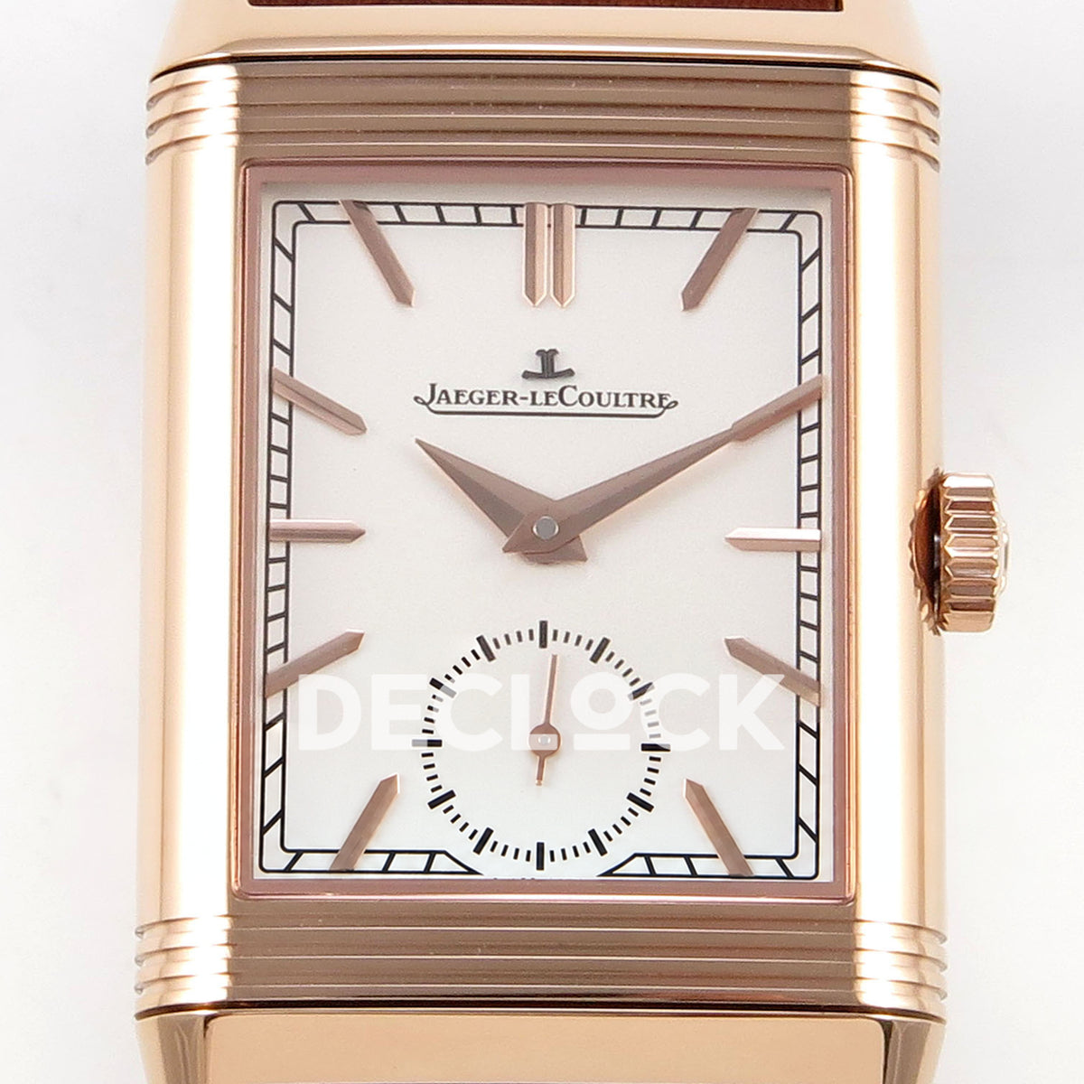 Jaeger-LeCoultre Reverso Tribute JJF white rose-gold replica - dial detail view