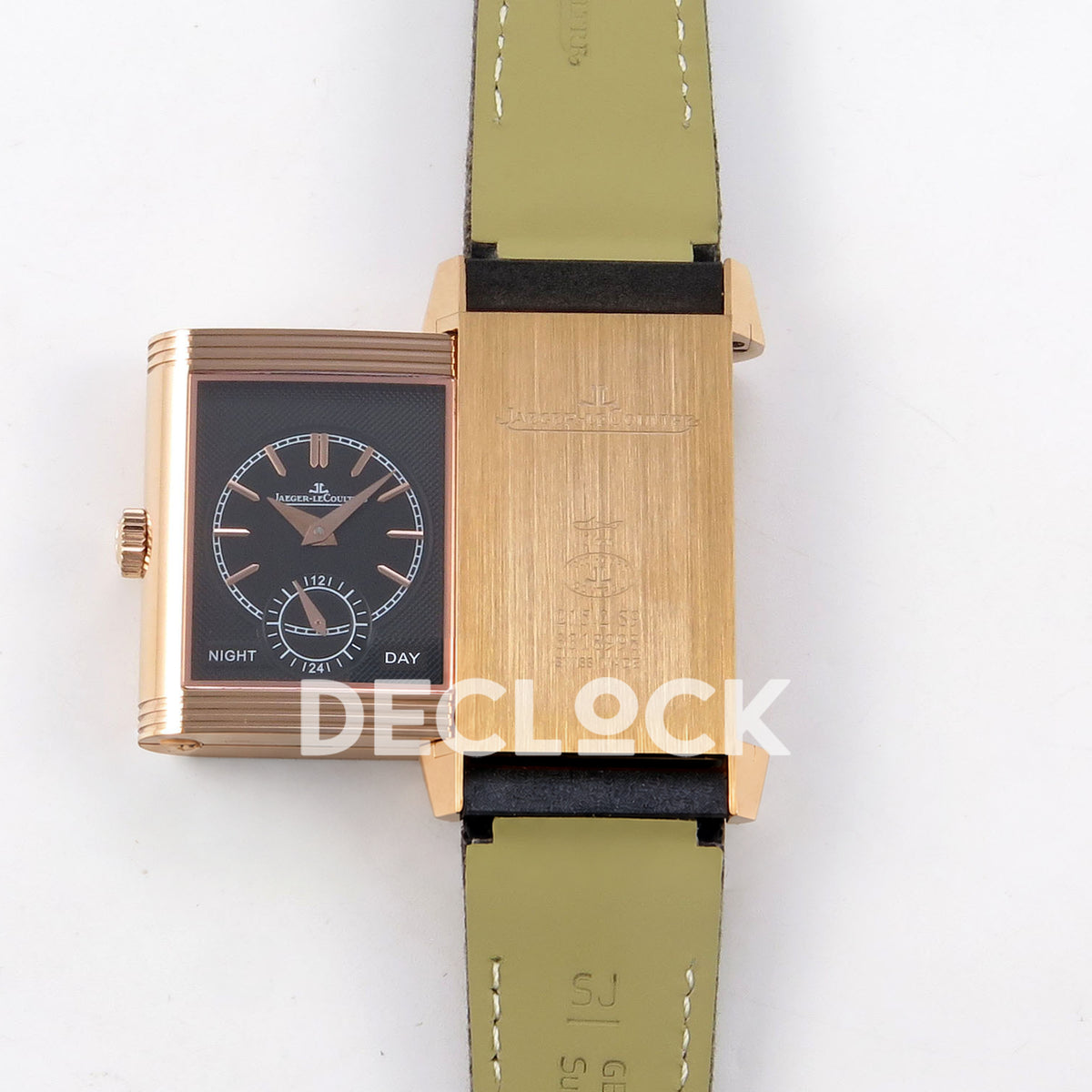 Jaeger-LeCoultre Reverso Tribute JJF white rose-gold replica - reverse open view