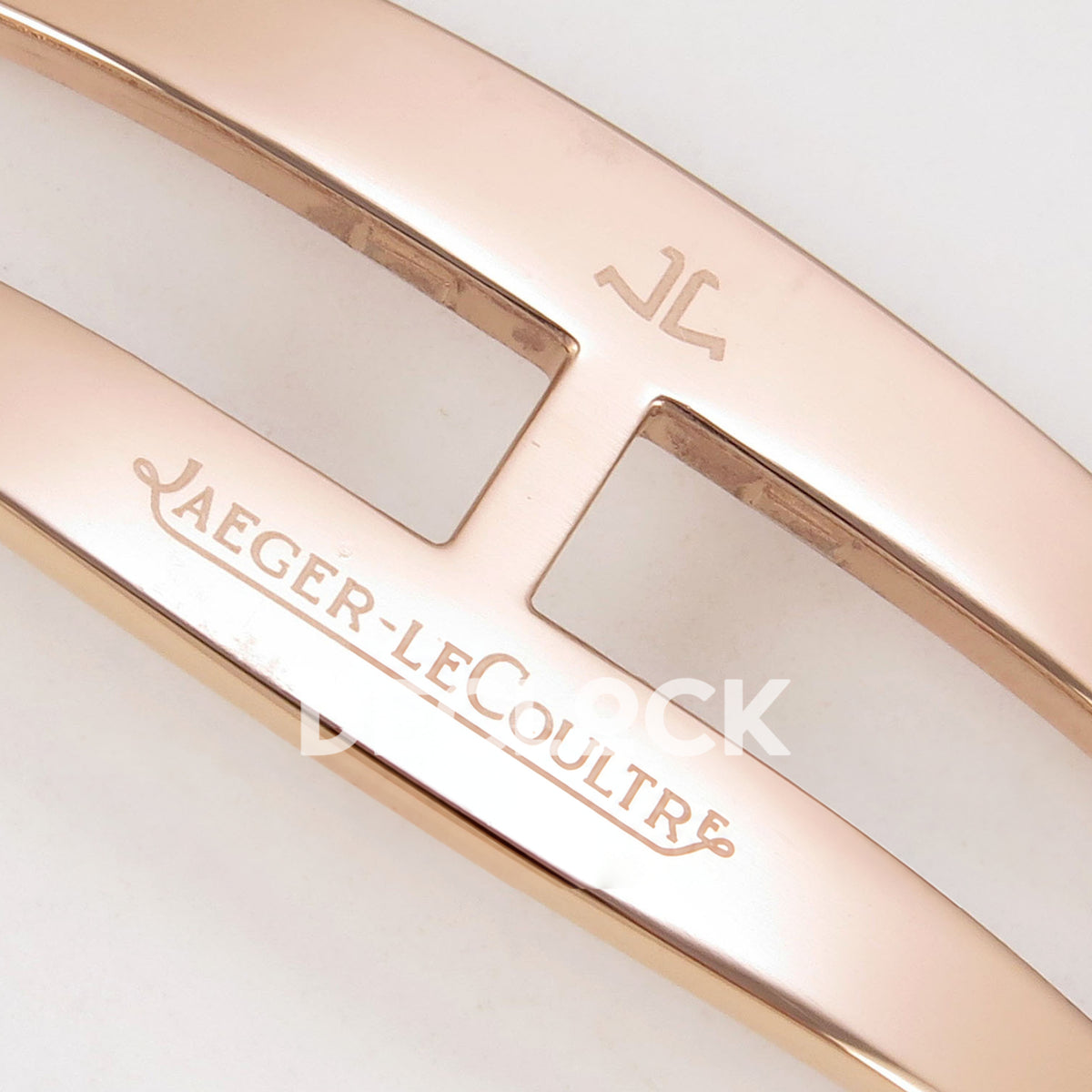 Jaeger-LeCoultre Reverso Tribute JJF white rose-gold replica - clasp engraving view