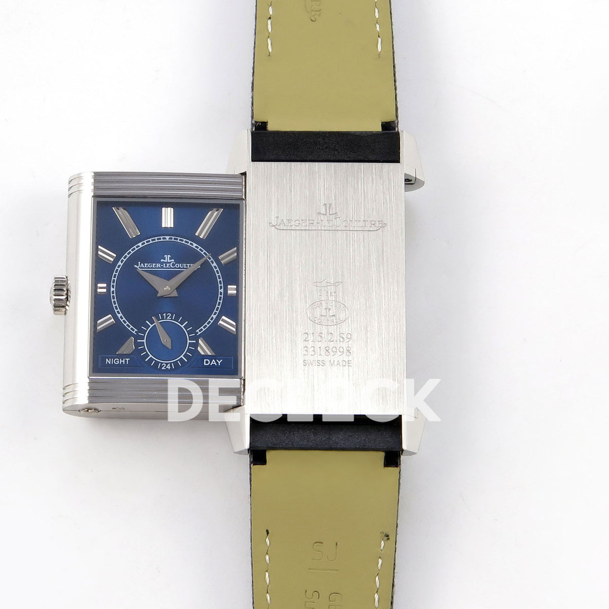 Jaeger-LeCoultre Reverso Tribute Duoface JJF white steel replica - reverse open view