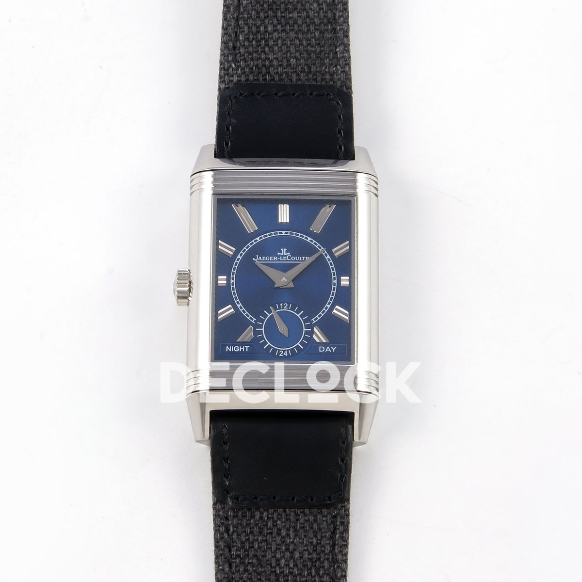 Jaeger-LeCoultre Reverso Tribute Duoface JJF white steel replica - reverse front view
