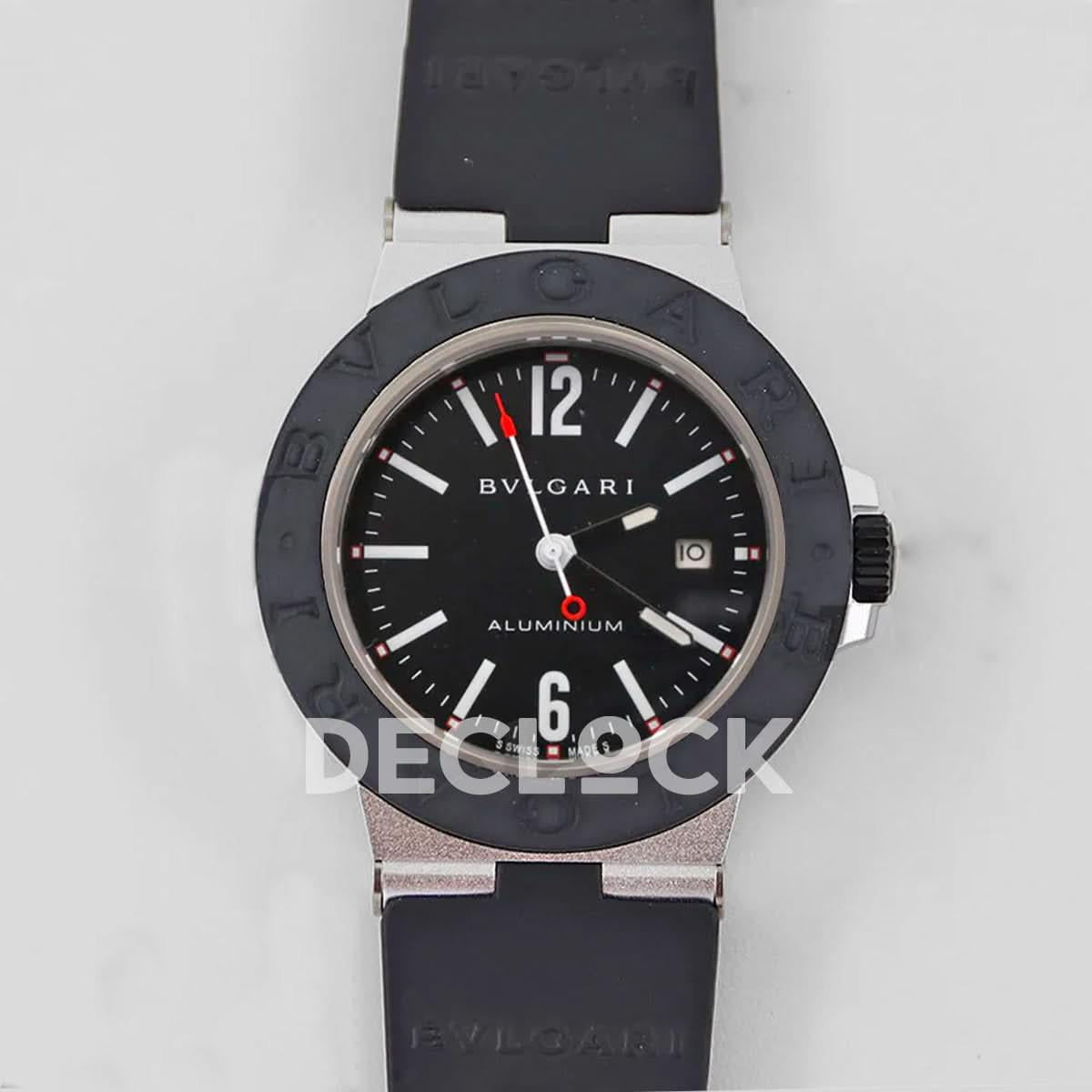 Replica Bvlgari BVG0077B – Aluminum Watch AL/RU Black/Stk SW300 |  Declock.
