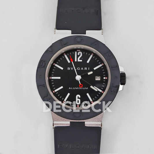 Replica Bvlgari BVG0077B – Aluminum Watch AL/RU Black/Stk SW300 | Declock.