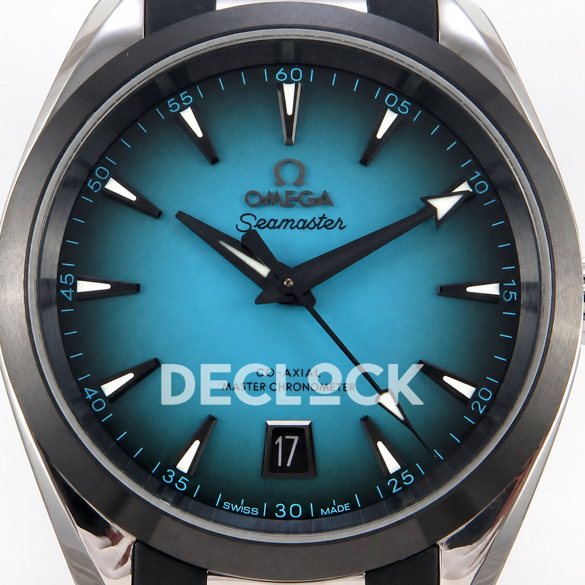 Omega Aqua Terra 38mm VSF turquoise ombre dial - dial close up
