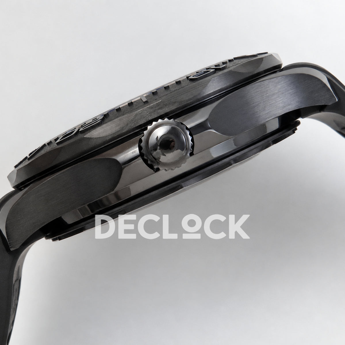 Omega Seamaster Diver 300M ORF Black Black ceramic DLC rubber 8806 Free Sprung — crown side profile