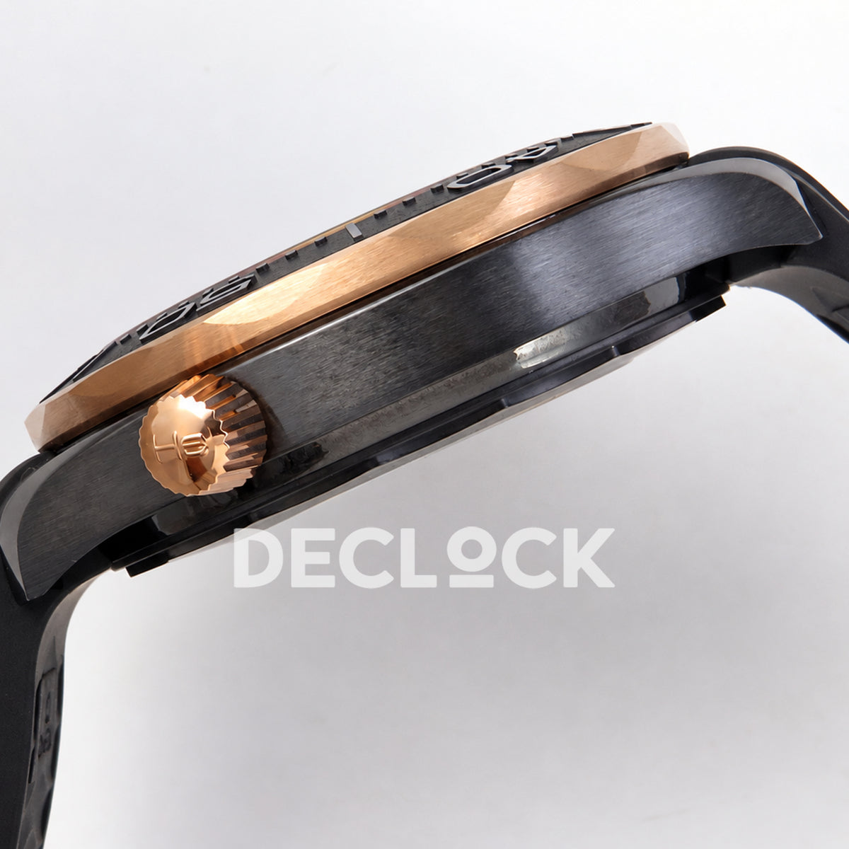 Omega Seamaster Diver 300M ORF black ceramic rose gold tone rubber 8806 Free Sprung — case side profile