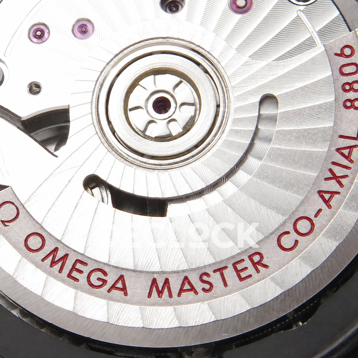 Omega Seamaster Diver 300M ORF black ceramic rose gold tone rubber 8806 Free Sprung — rotor detail