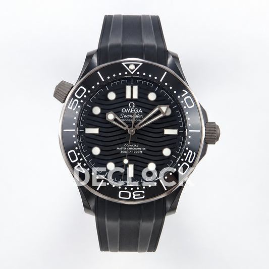 Omega Seamaster Diver 300M ORF black ceramic steel rubber 8806 Free Sprung — front view
