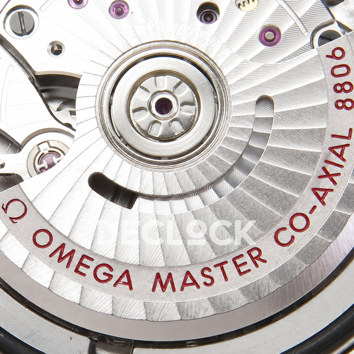 Omega Seamaster Diver 300M Black Dial Orange Second Hand Steel Mesh ORF 8806 Free Sprung — rotor detail