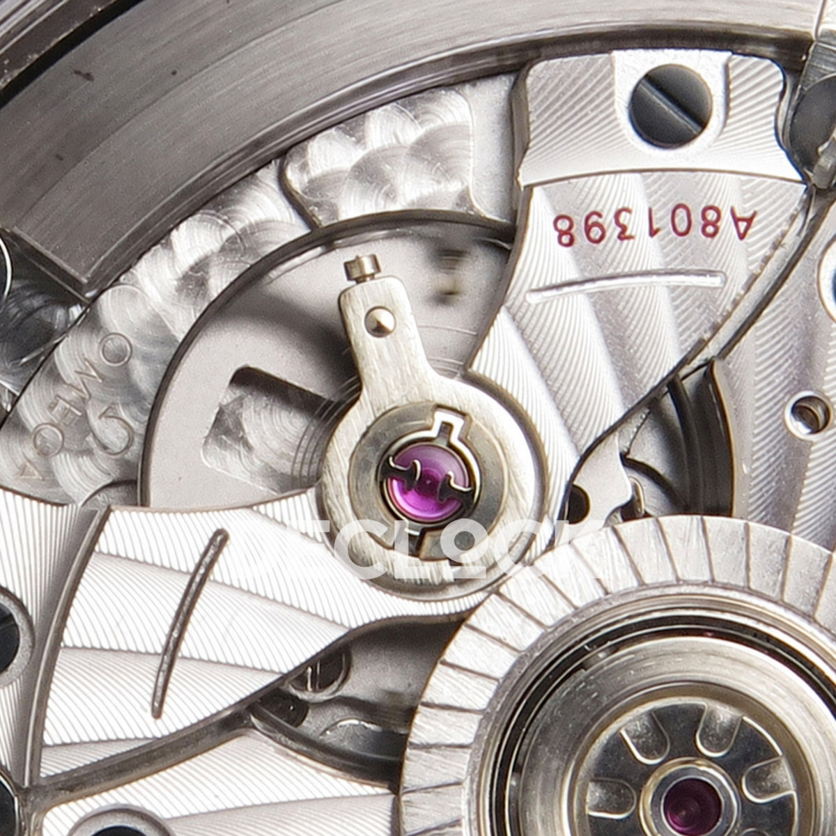 Omega Seamaster Diver 300M ORF Blue Steel Rose Gold 8800 Free Sprung — balance detail