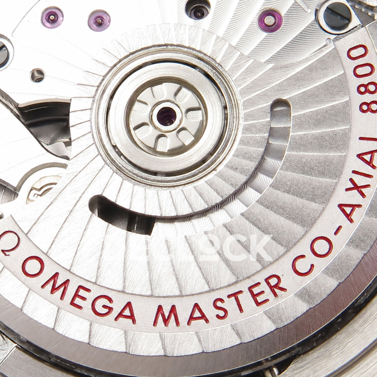 Omega Seamaster Diver 300M ORF Blue Steel Rose Gold 8800 Free Sprung — rotor detail