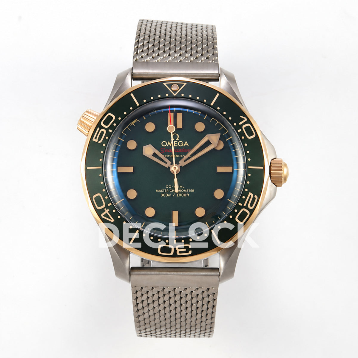 Omega Seamaster Diver 300M Green Titanium Bronze Gold ORF 8806 Free Sprung — front view
