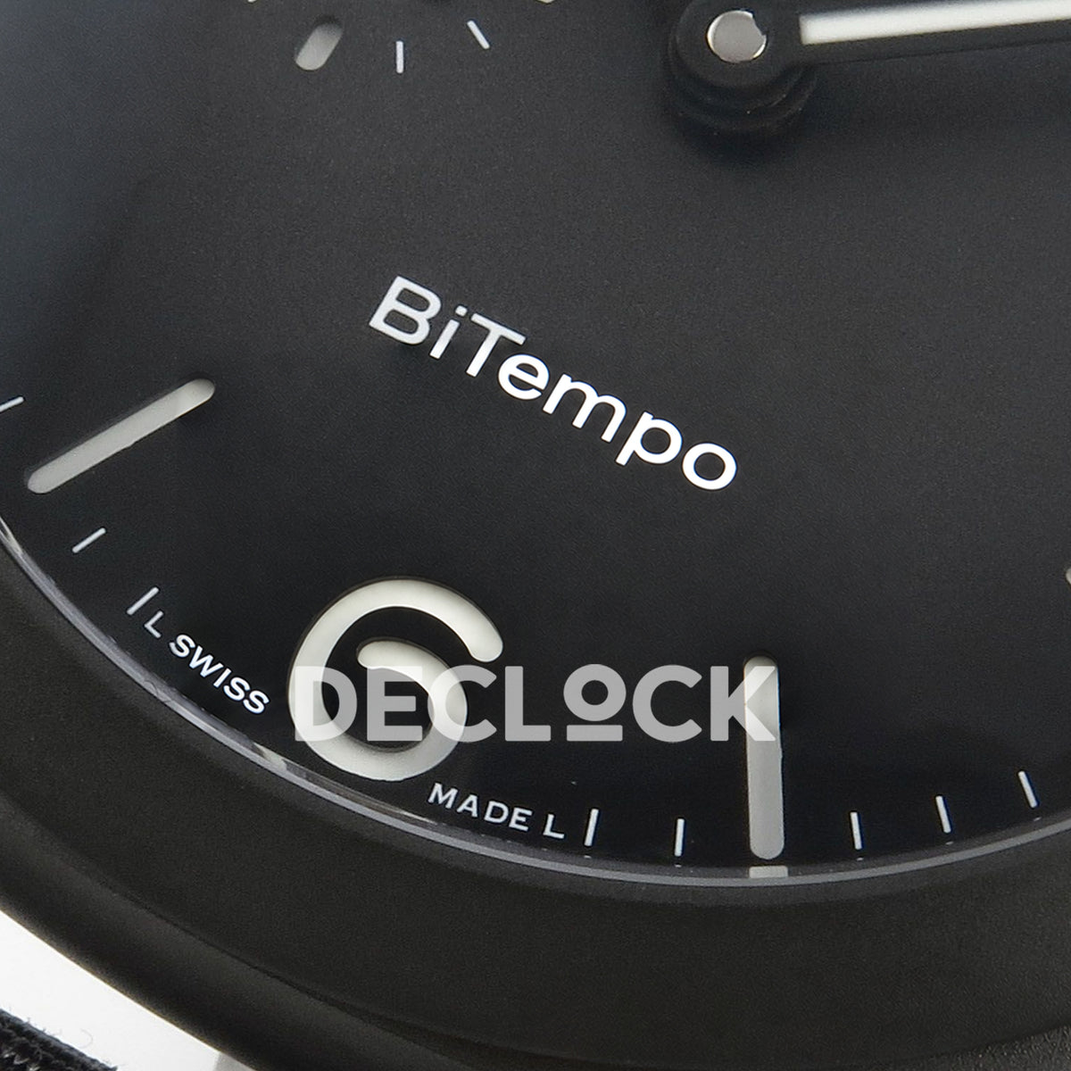 Panerai Luminor BiTempo New York PAM01467 Grey Ombre DLC Nylon VSF P9010 GMT replica - lower dial detail