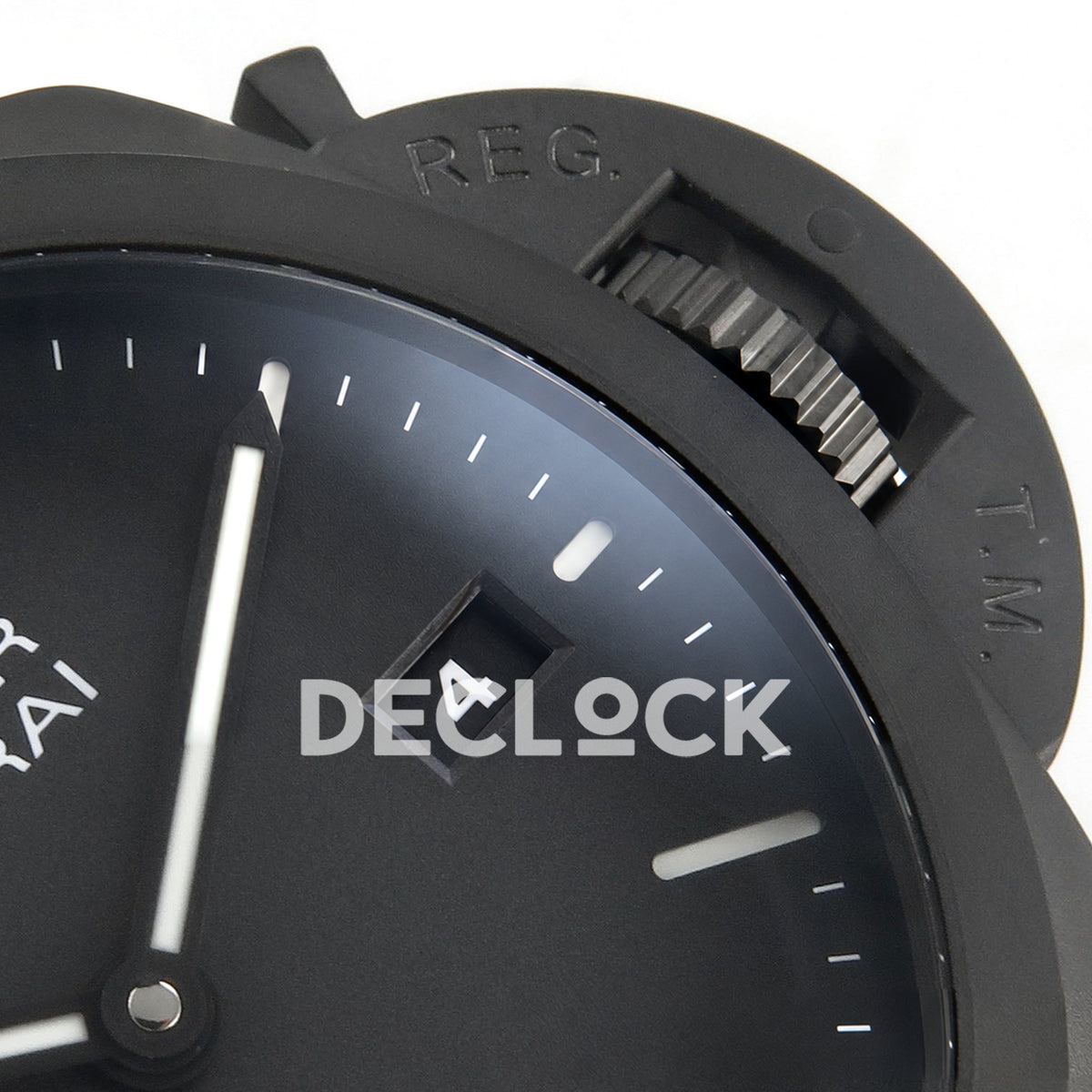 Panerai Luminor BiTempo New York PAM01467 Grey Ombre DLC Nylon VSF P9010 GMT replica - date crown detail