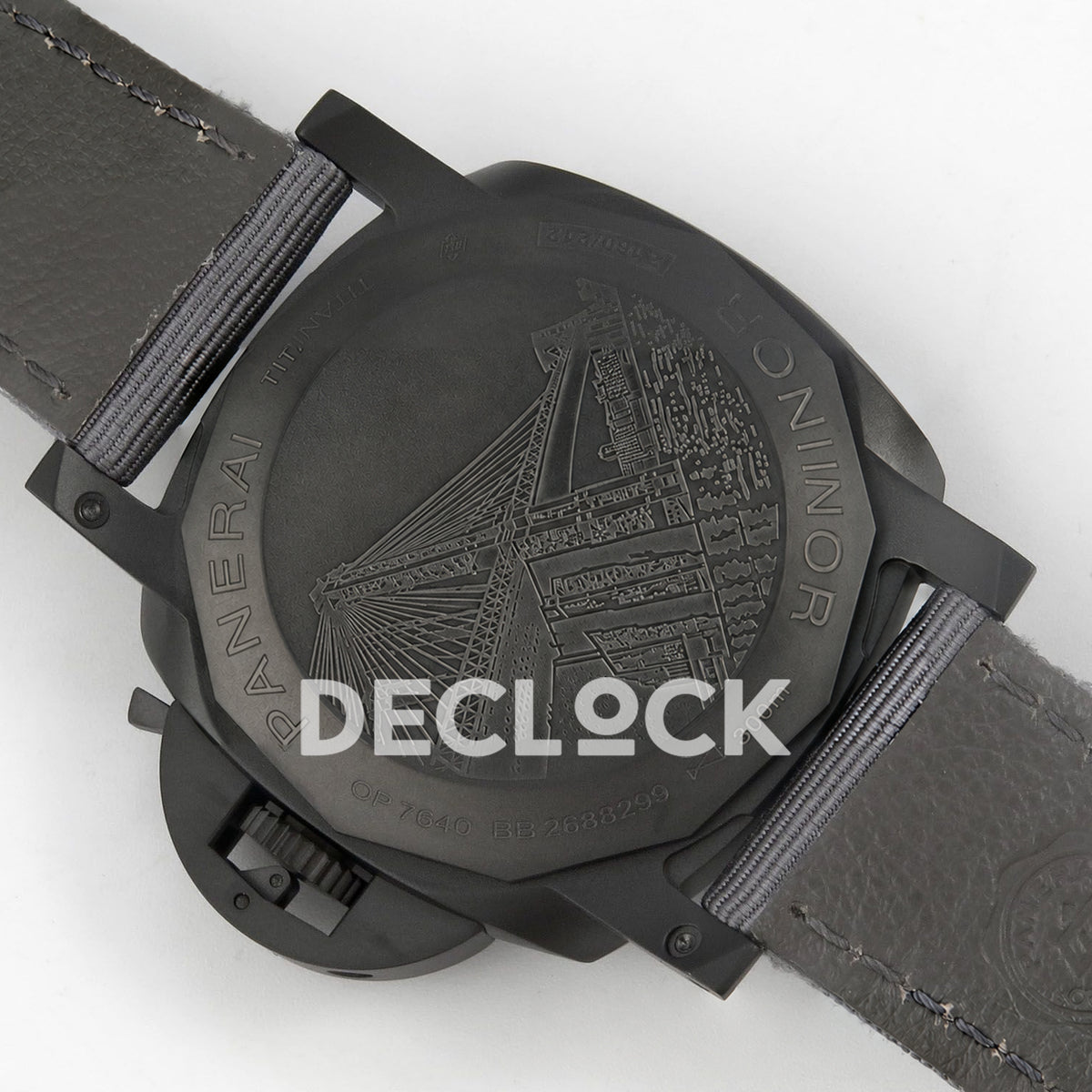Panerai Luminor BiTempo New York PAM01467 Grey Ombre DLC Nylon VSF P9010 GMT replica - caseback