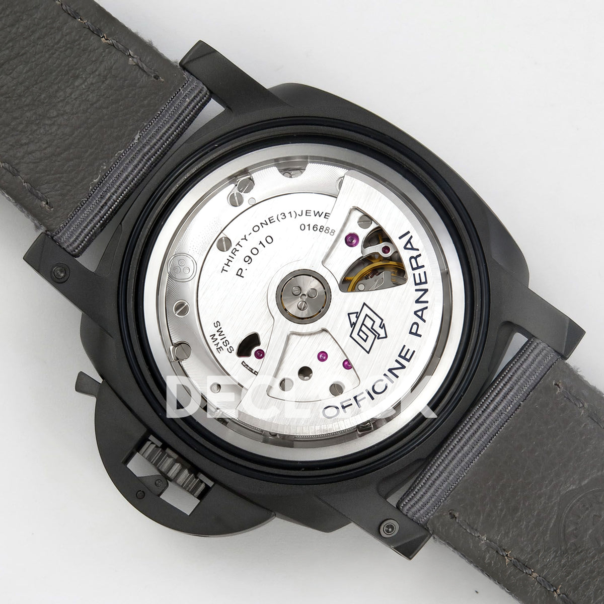 Panerai Luminor BiTempo New York PAM01467 Grey Ombre DLC Nylon VSF P9010 GMT replica - movement back