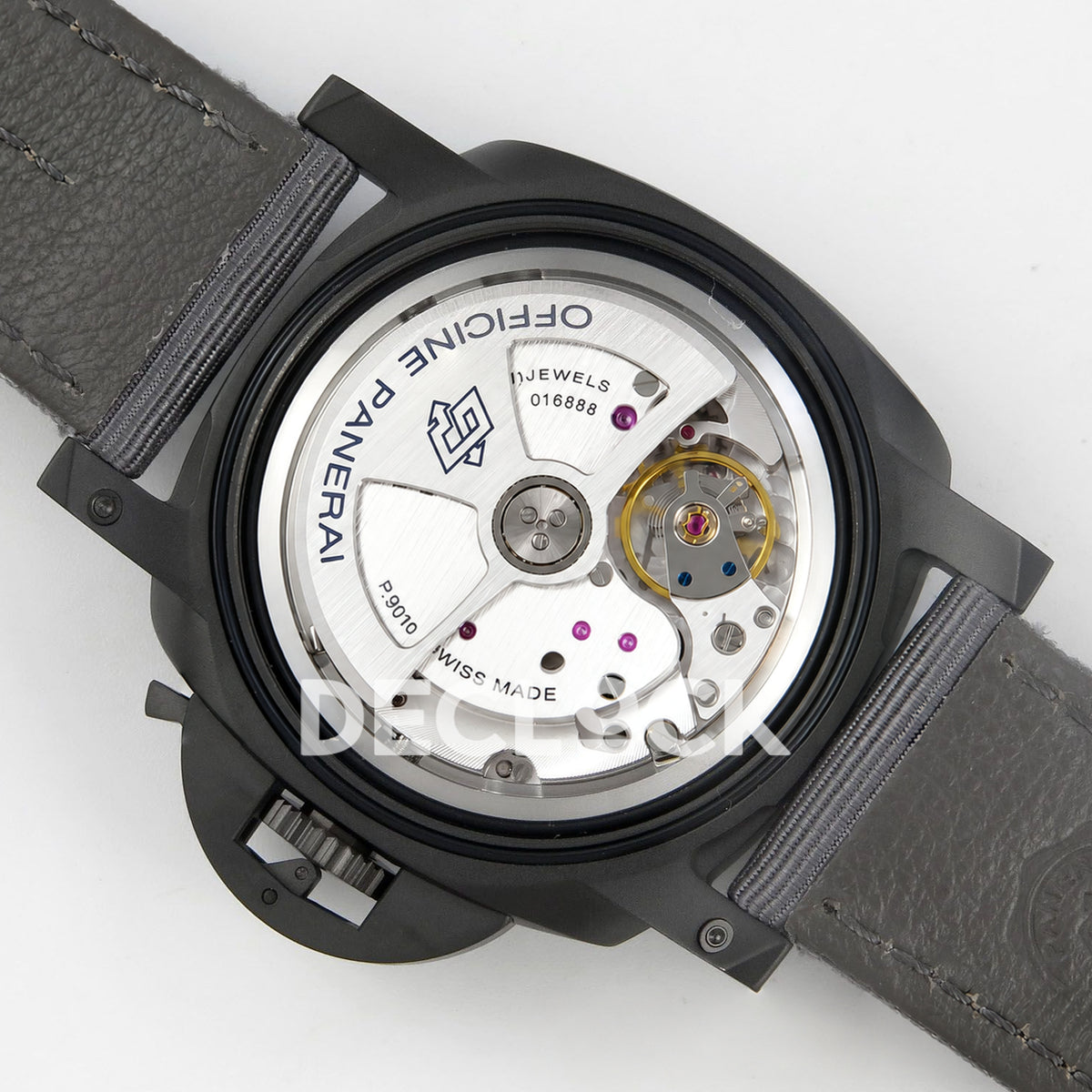 Panerai Luminor BiTempo New York PAM01467 Grey Ombre DLC Nylon VSF P9010 GMT replica - movement angle