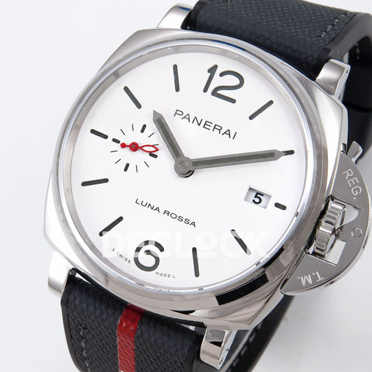 Panerai Luminor Due Luna Rossa PAM01381 White Dial VSF P900 replica - full watch angle