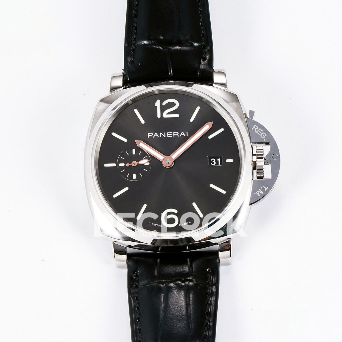 Panerai Luminor Due PAM01250 Anthracite Dial Black Leather VSF P900 replica - front
