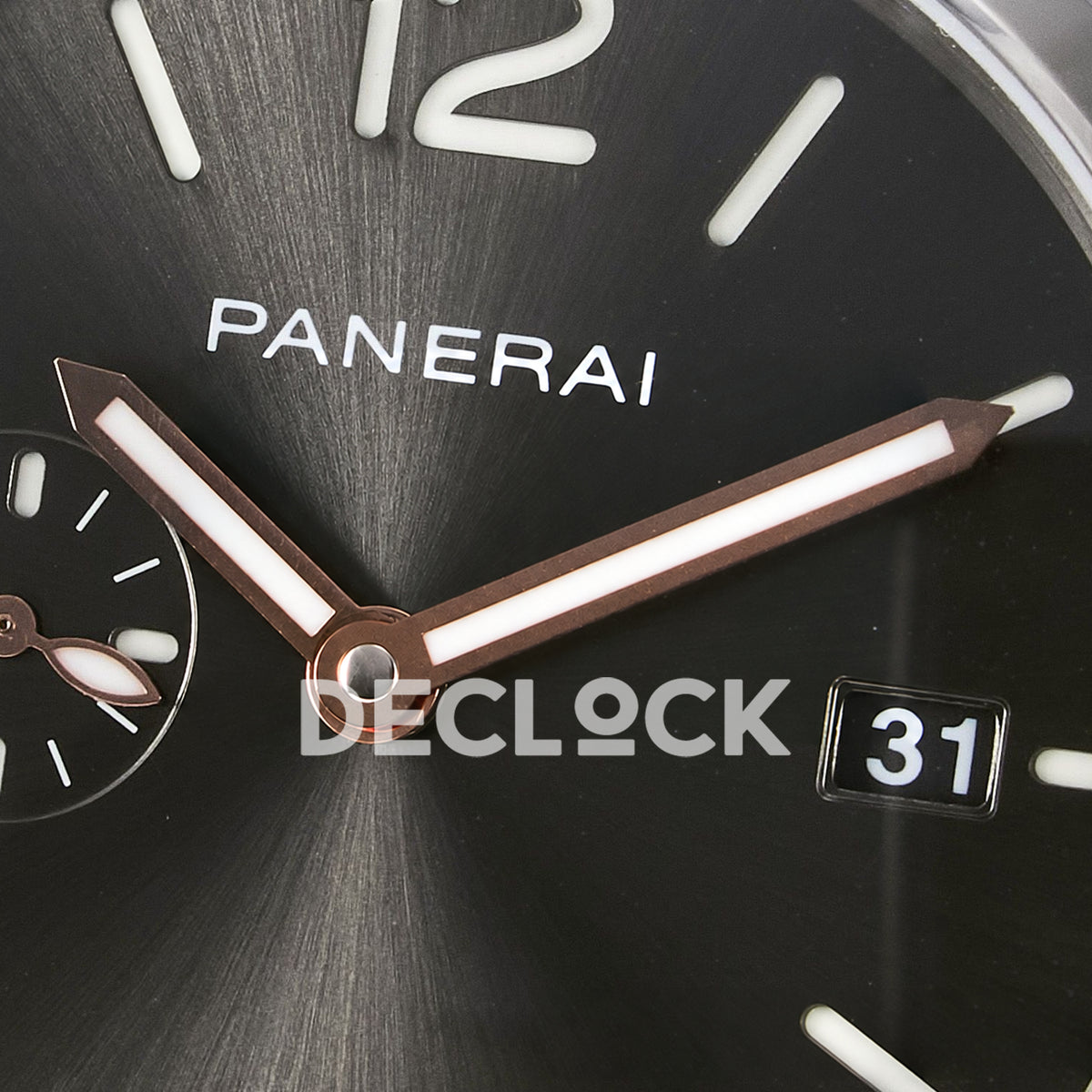 Panerai Luminor Due PAM01250 Anthracite Dial Black Leather VSF P900 replica - dial closeup