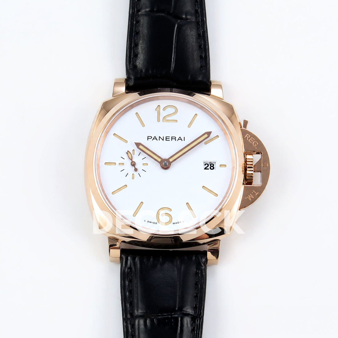 Panerai Luminor Due PAM01336 White Black Leather VSF P900 replica - front PAM01336