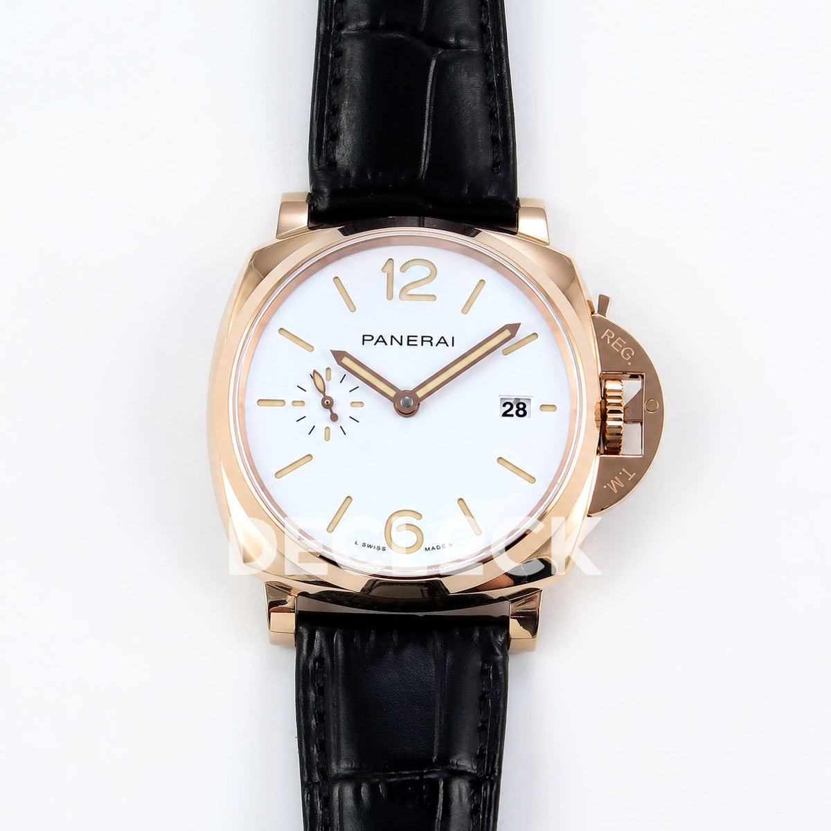 Panerai Luminor Due PAM01336 White Black Leather VSF P900 replica - front
