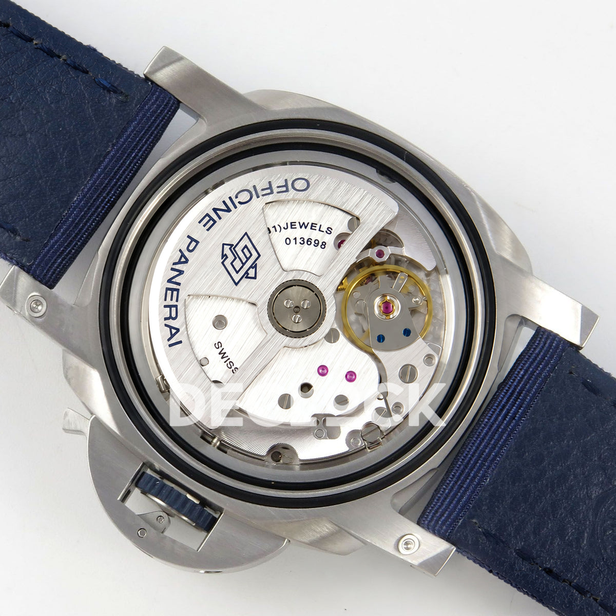 Panerai Luminor Marina Blu Profondo PAM01157 Blue Nylon VSF P9010 Updated replica - movement angle