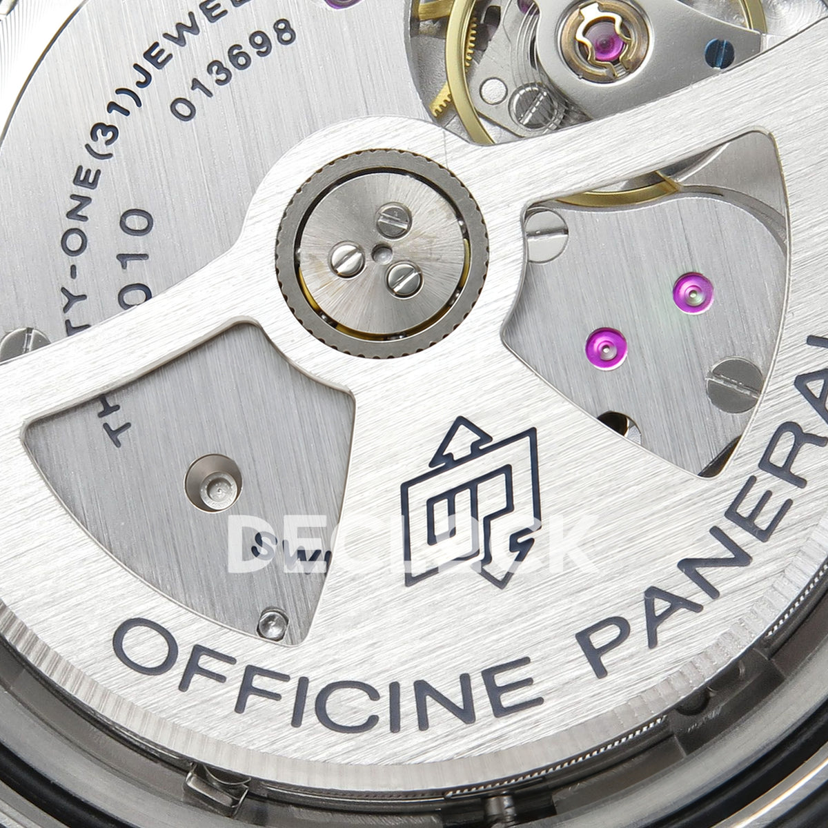 Panerai Luminor Marina Blu Profondo PAM01157 Blue Nylon VSF P9010 Updated replica - rotor detail