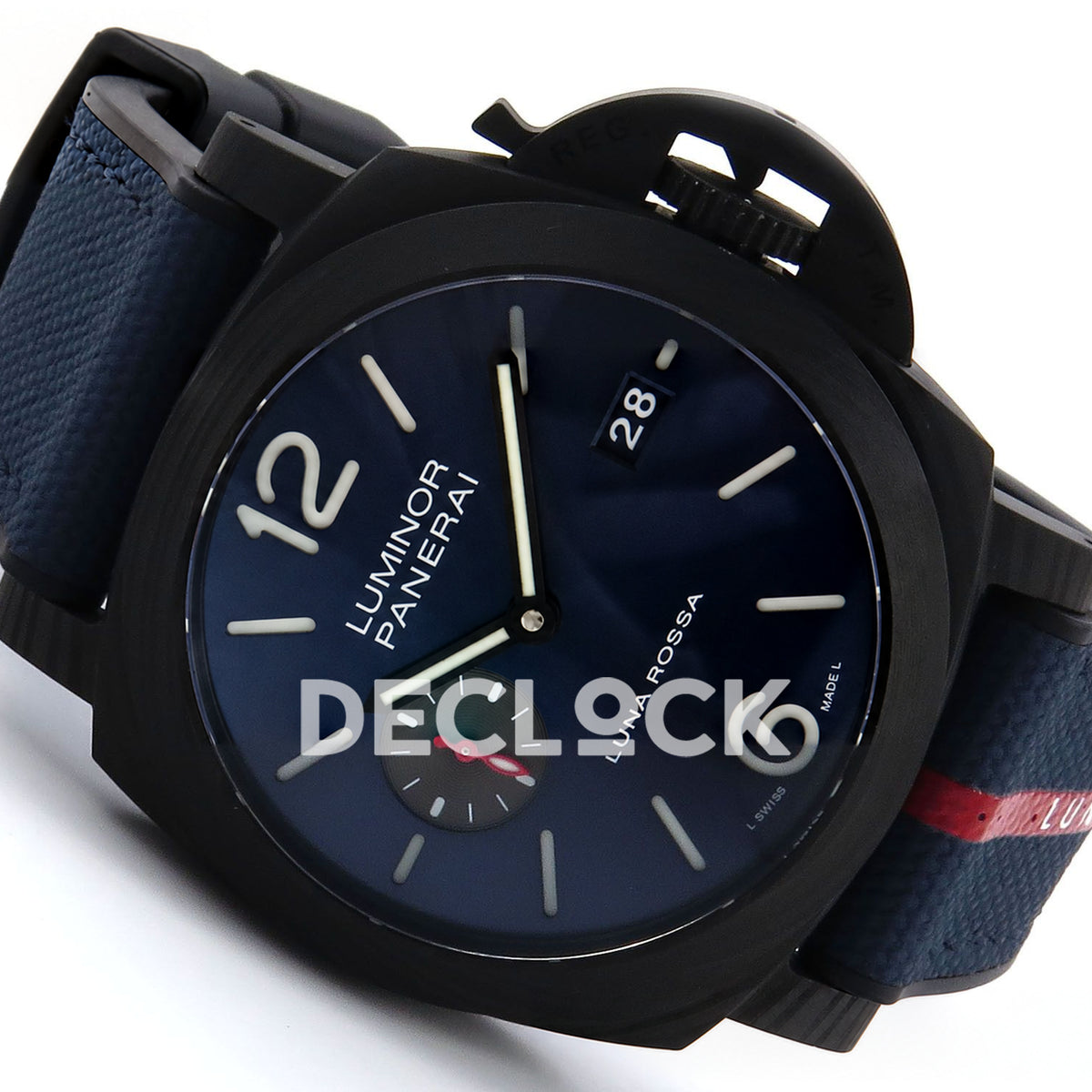Panerai Luminor Marina Carbotech Luna Rossa PAM01529 Blue Fabric VSF P9010 Updated replica - dial angle right