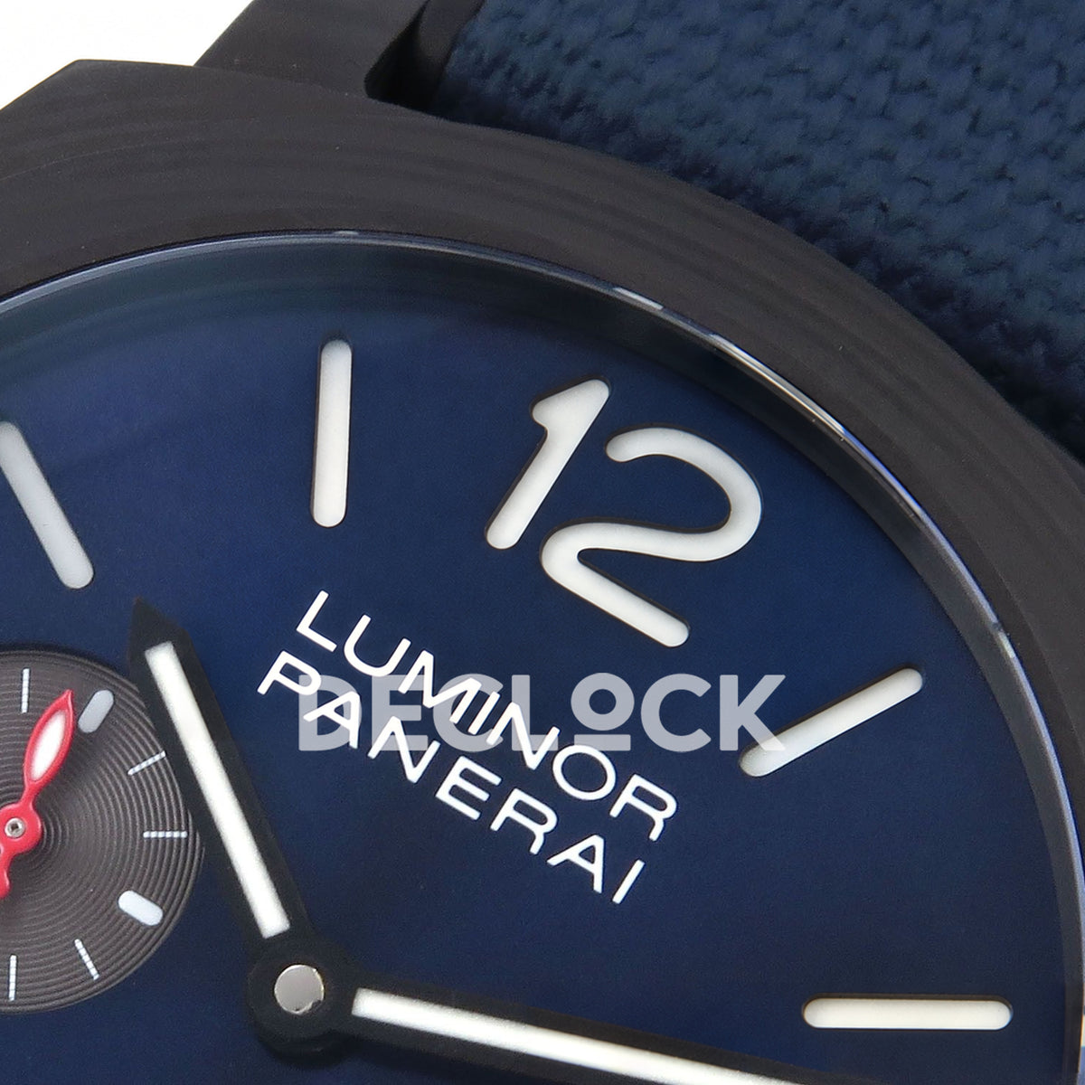 Panerai Luminor Marina Carbotech Luna Rossa PAM01529 Blue Fabric VSF P9010 Updated replica - upper dial detail